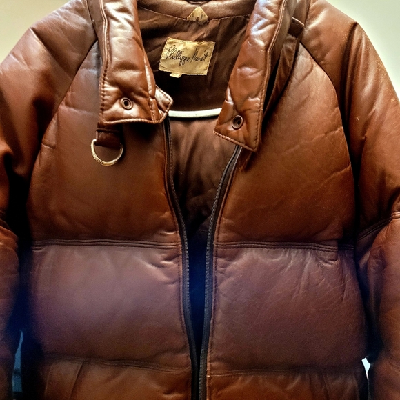 Men Phillipe Monte puffy leather jacket xl (refurbish required) - Picture 8 of 10